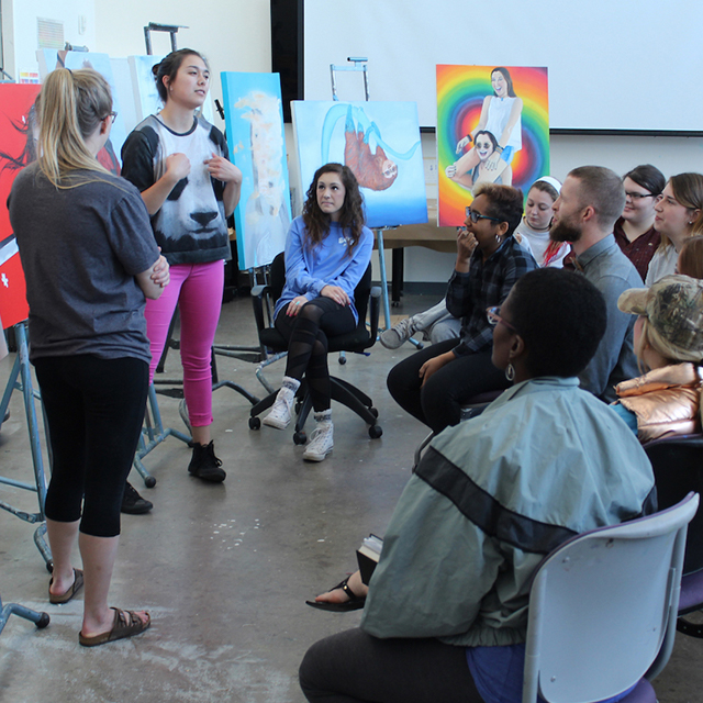 Studio art class discussion