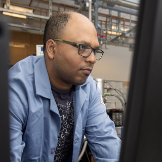 Science grad student in lab Science grad student in lab