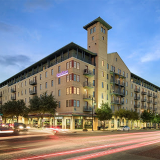 Exterior of the GrandMarc at TCU, a nearby off-campus residence hall. Exterior of the GrandMarc at TCU, a nearby off-campus residence hall.